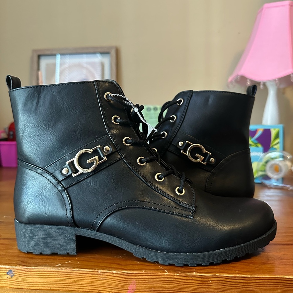 Black Ankle Boots with Logo Detail
